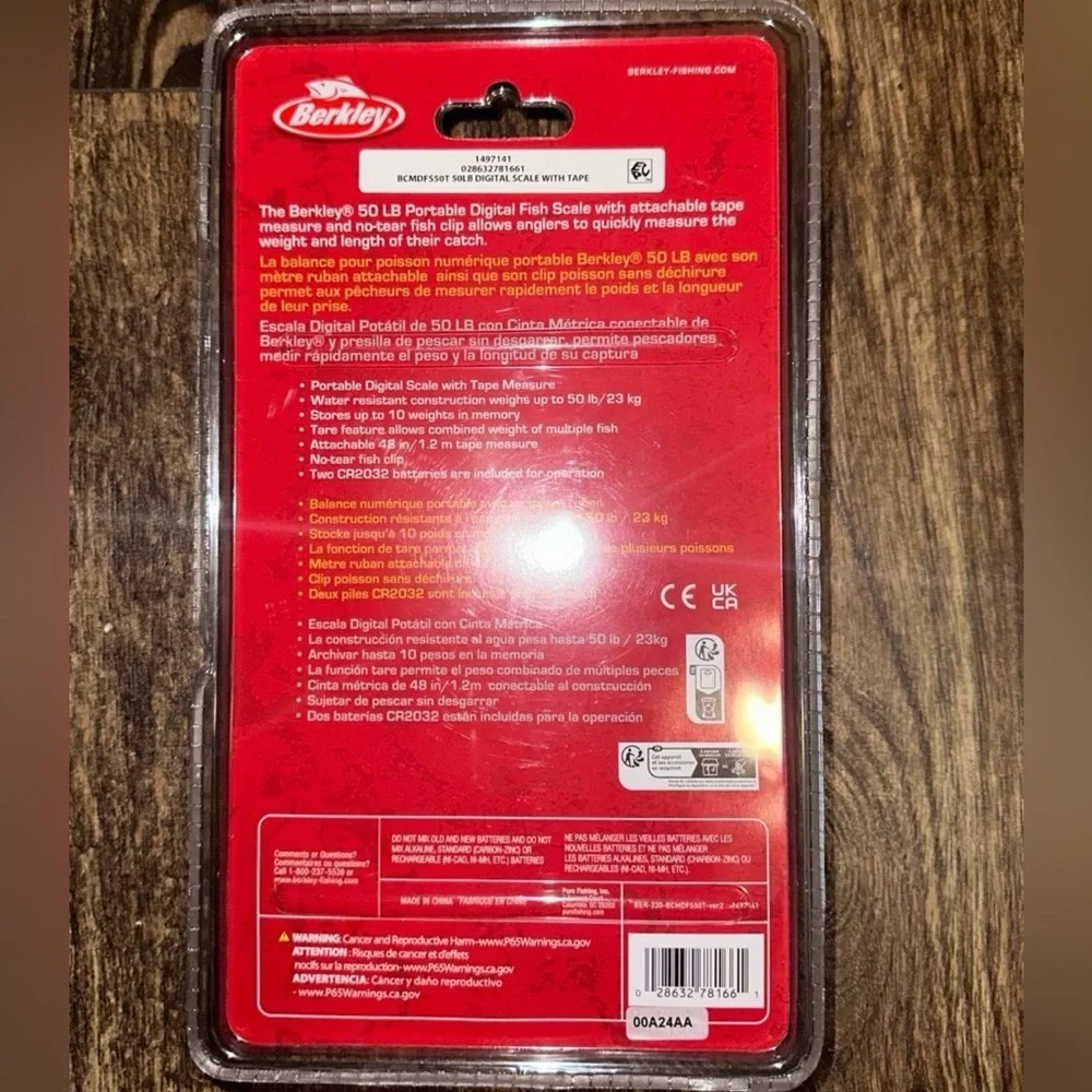 Berkley portable fishing digital scale w/ tape measure